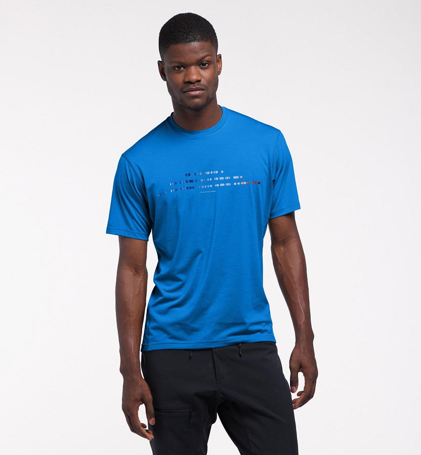 Haglöfs Ridge T-Shirt Blue For Mens EBRVP9037 Australia